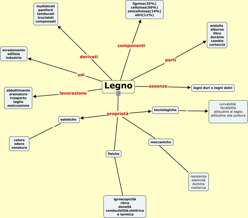 Mappa Concettuale Sul Legno Prima Media