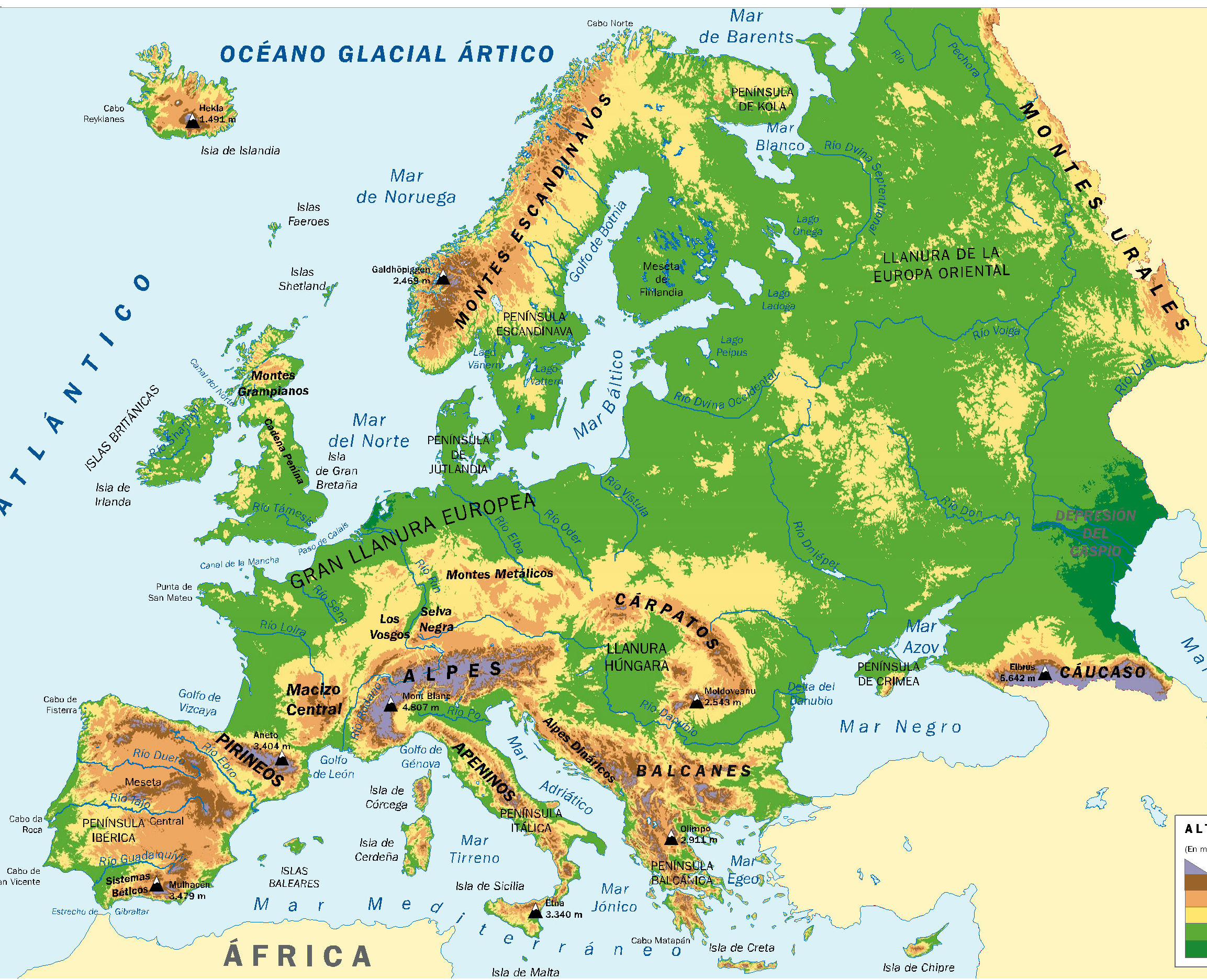 mapa da europa com rios